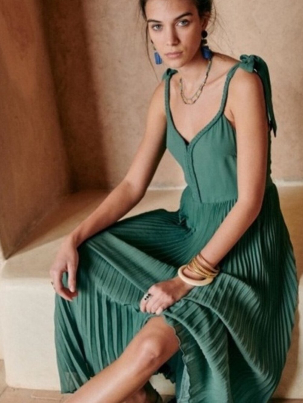 SEZANE NELLA DRESS SAGE GREEN 36/US 4